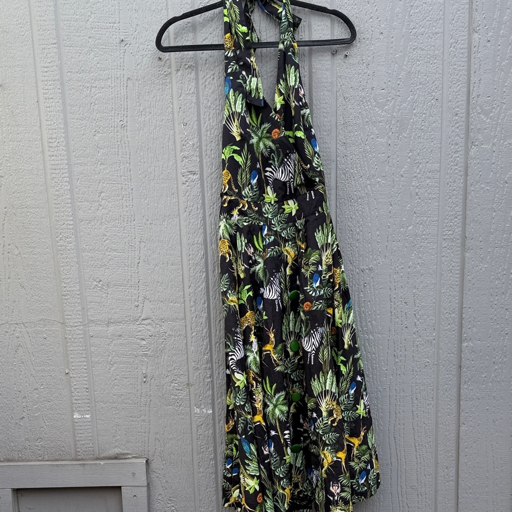 Unique Vintage Tarrytown Hostess Jungle Print Dress: S - Picture 10 of 10